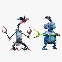 Realistic Rigged Alien Characters KAPITAN BOMBA 3D