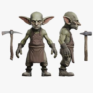 3D Stylized Goblin Character -  Worker low-poly 3d model model