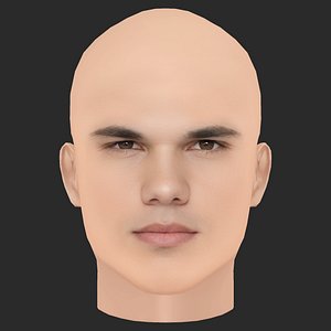 3D Low Poly Taylor Lautner Head