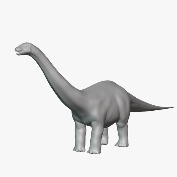 3D Brontosaurus Basemesh Low Poly