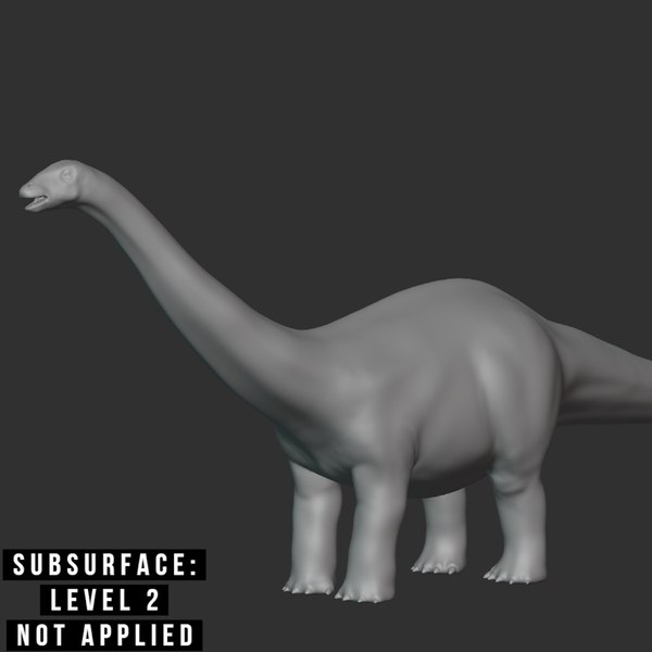 3D Brontosaurus Basemesh Low Poly