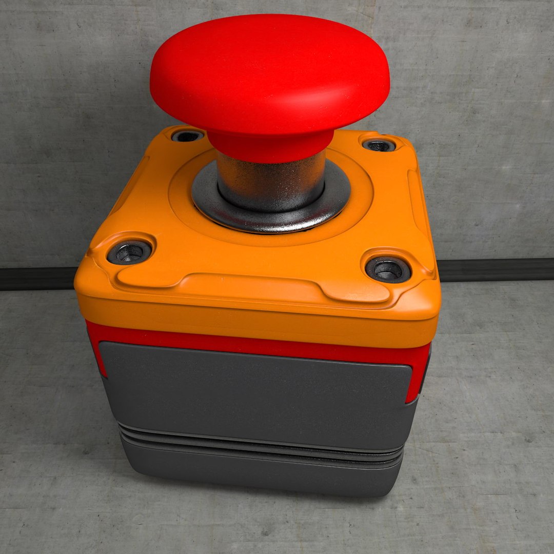 3d Red Emergency Switch