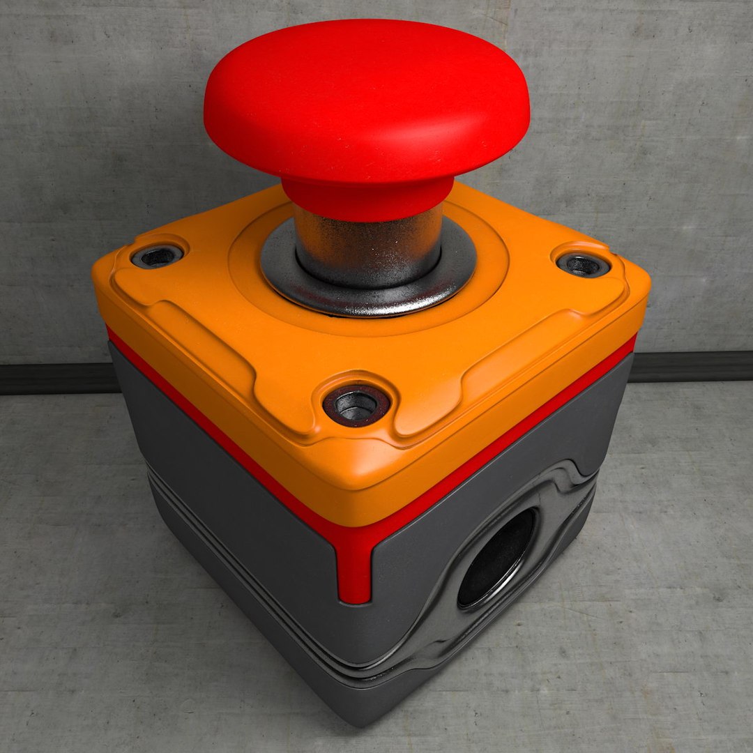 3d Red Emergency Switch