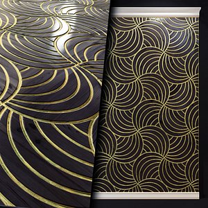 Wood panel. 3d . Art Deco