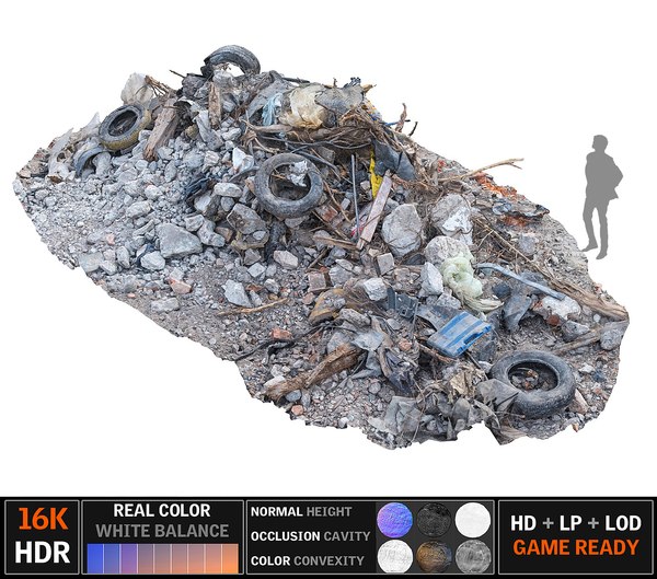 3d model tire garbage 16k