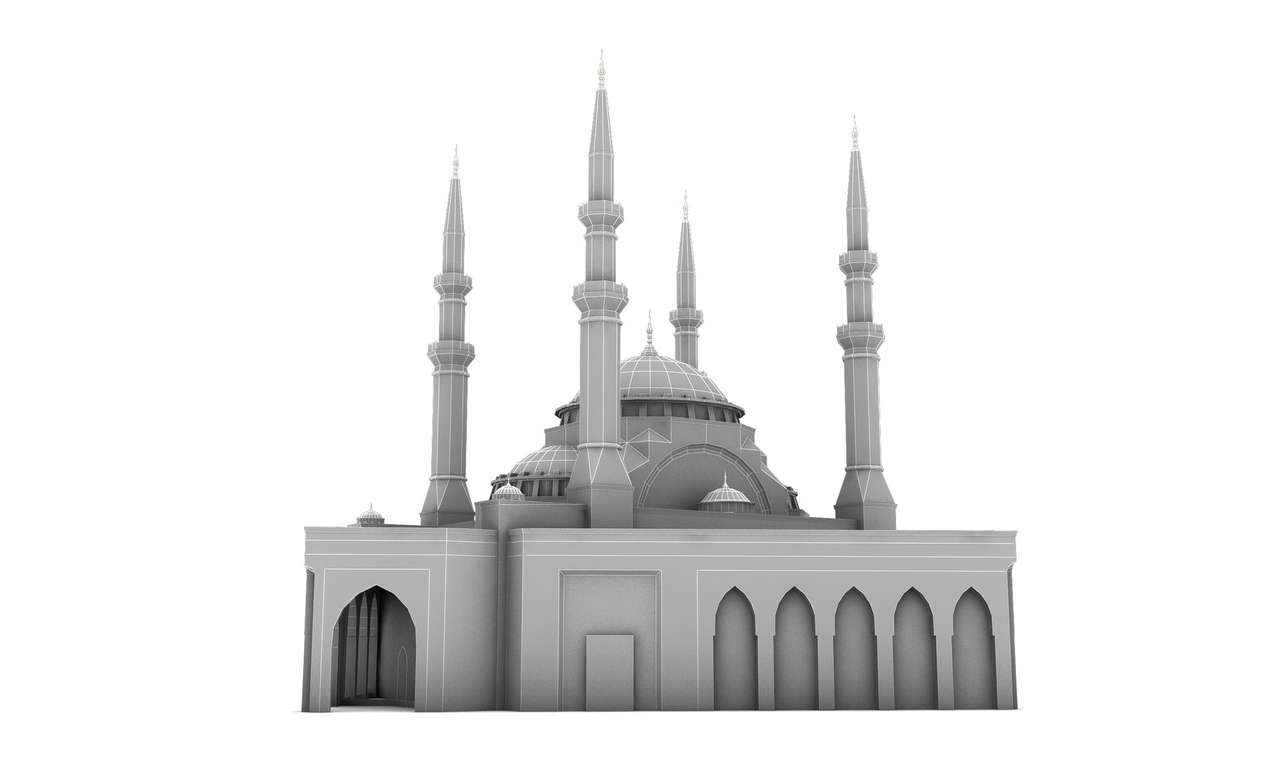 Al-Amin Mosque 3D Model - TurboSquid 1794494