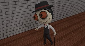 Cute Zombie Wooden Doll Gangster
