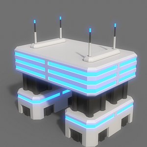 PBR Sci-Fi Building A29 3D model