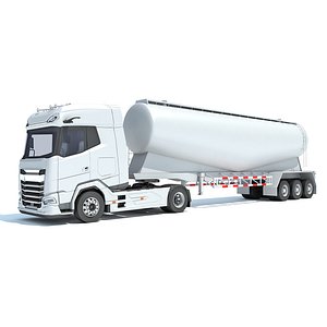 3D Truck with Tank Trailer model