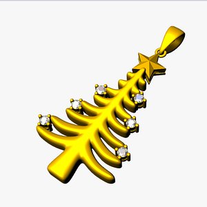 Christmas tree pendant 3D model