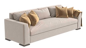 3D model Custom three seat sofa in beige upholstery