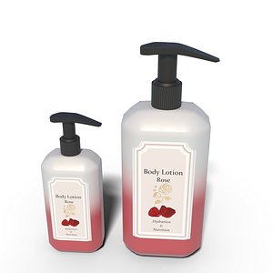 3D Rose Body Lotion model