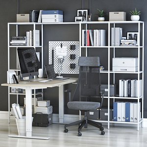 3D office chair shelving model