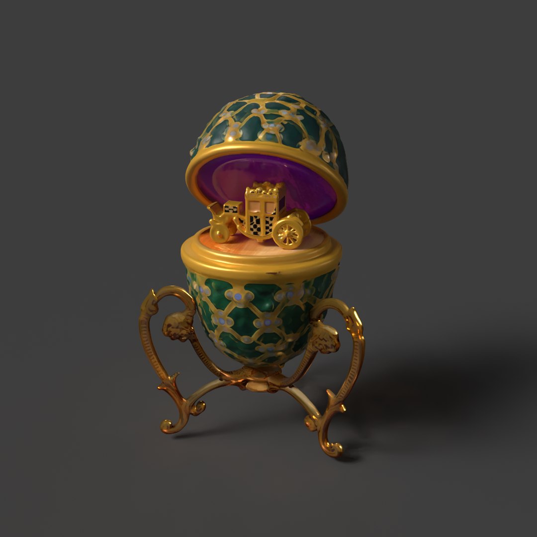 3D Faberge Egg With Carriage Model - TurboSquid 2298245
