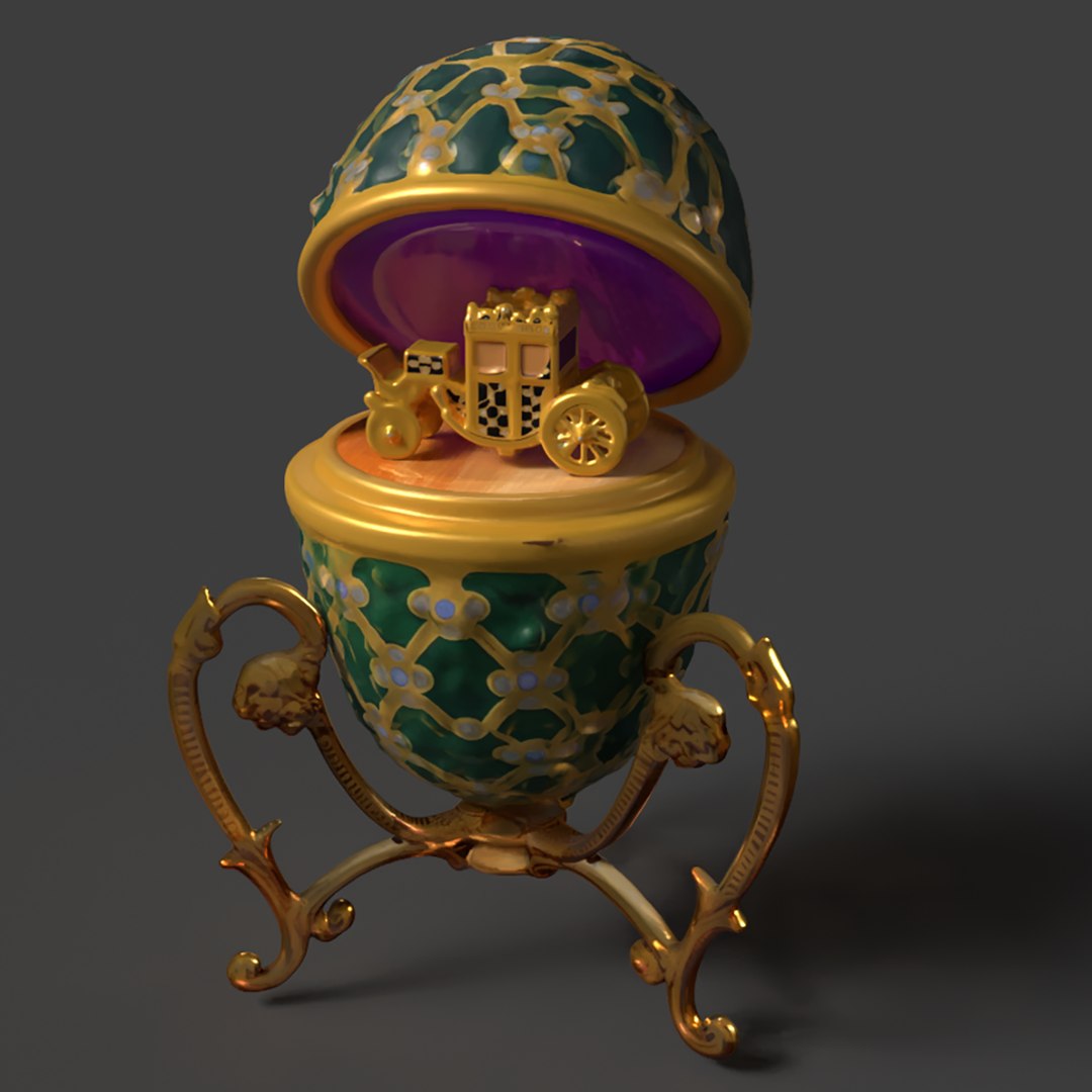 3D Faberge Egg With Carriage Model - TurboSquid 2298245