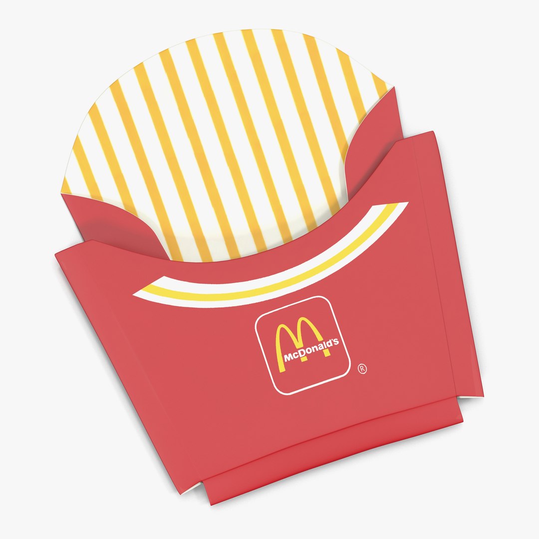 Folded French Fry Box McDonalds 3D Model 3D model preview