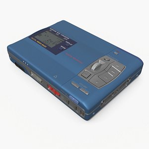 3D Portable Vintage MiniDisc Audio Player Blue