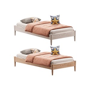 AFI Pasadena 14 Espresso Solid Wood Platform Bed 3D model