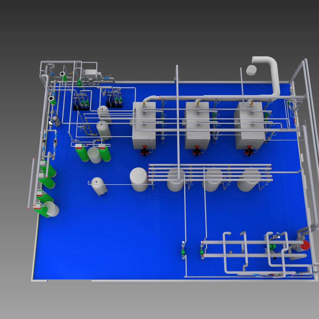 Free Boiler House Main Equipment 3d Model