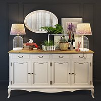 Chest "Leontina" with drawers and doors, beige.