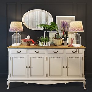 Chest "Leontina" with drawers and doors, beige.