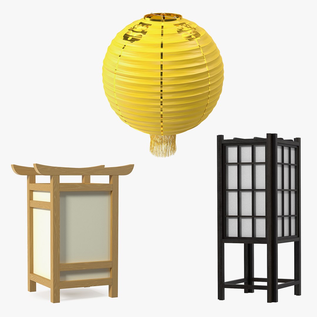 Asian Lantern Illuminate Accessories Collection 3D model preview