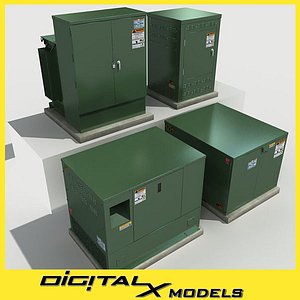 electrical boxes 3d obj