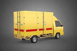 CARGO BOX TRUCK PICKUP FREIGHT CUBE VAN CAR COURIER PARCEL 3D model