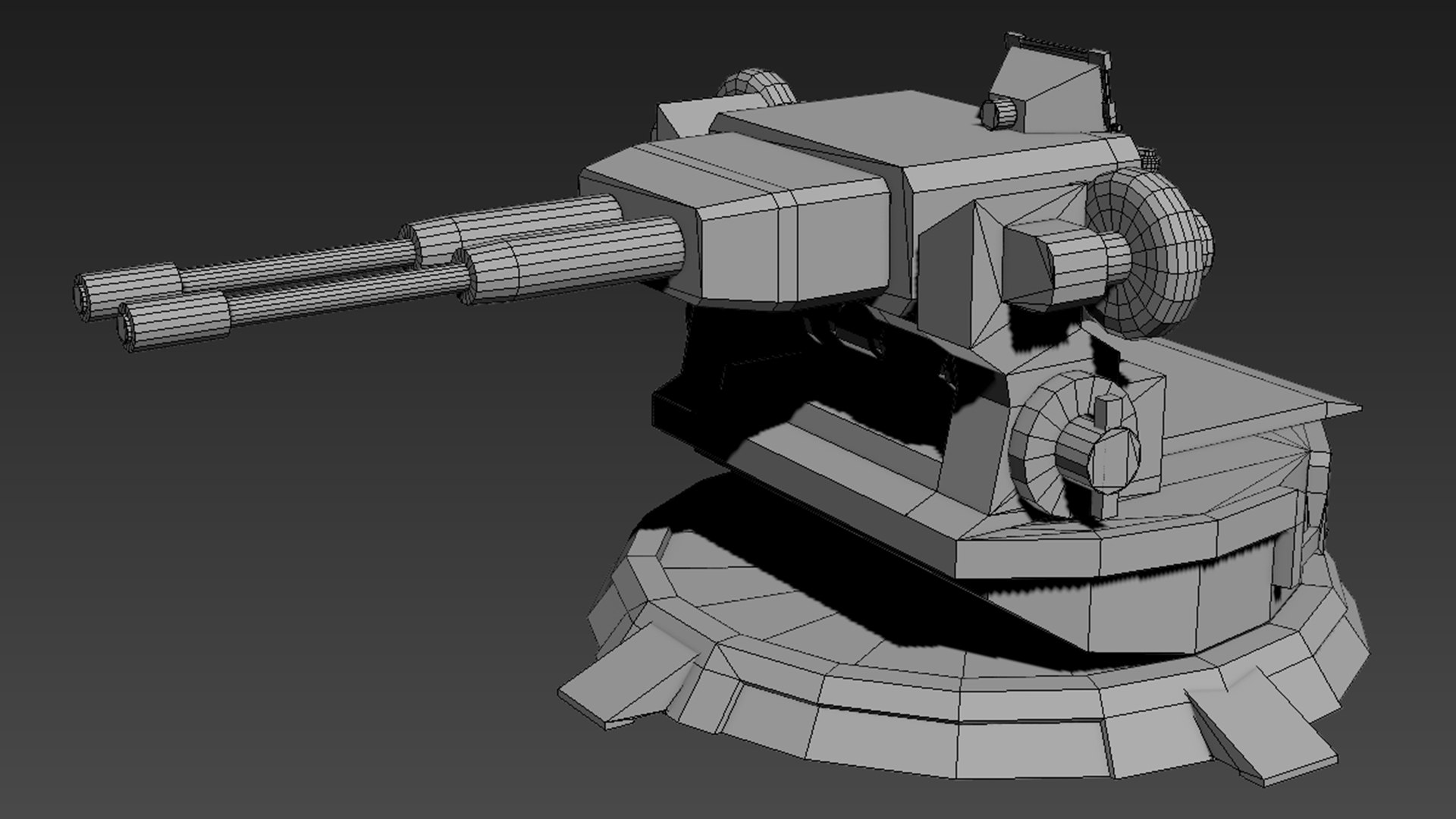 TURRET WEAPON GUN LOW POLY Model - TurboSquid 2301169
