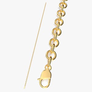 3D Golden Cable Chain model