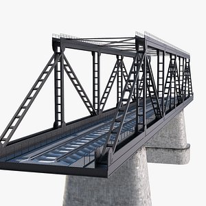 3D model Railway Bridge - Black