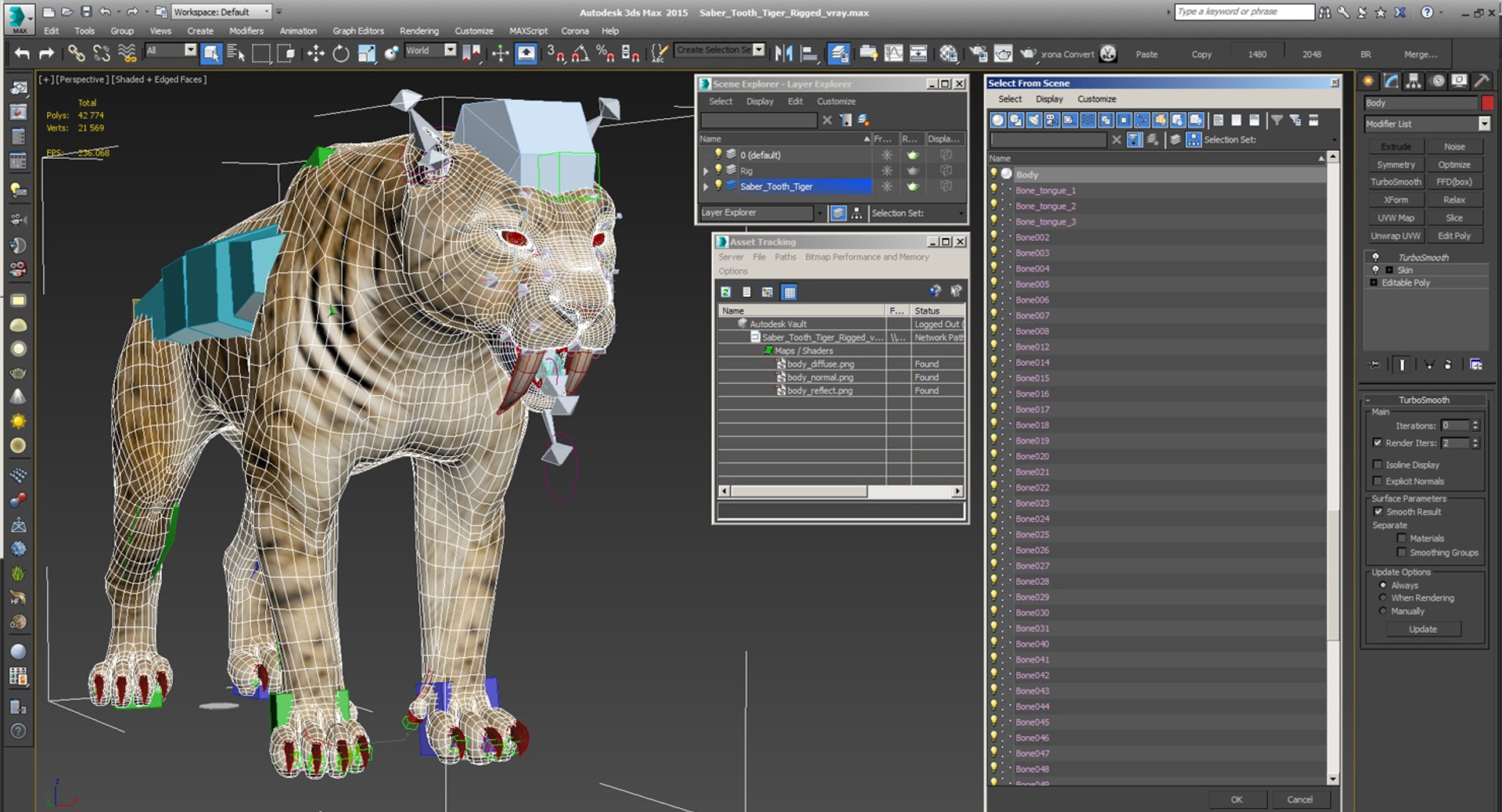 Saber Tooth Tiger Rigged 3D - TurboSquid 1329668