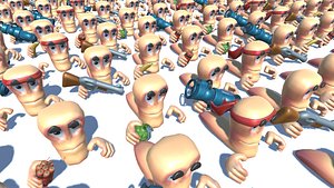 games worm cartoon character model