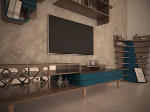 3D model tv wall unit