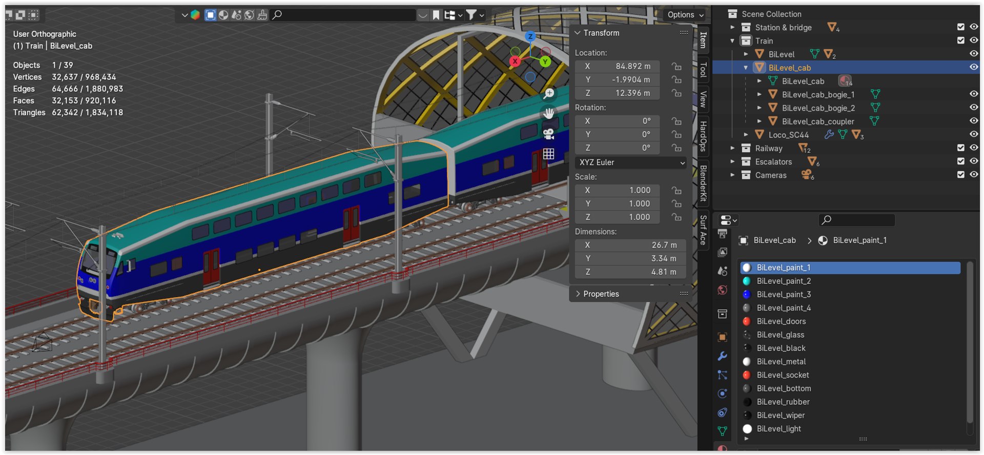3D Elevated Station With BiLevel Train - TurboSquid 2395096