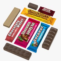 Chocolate bar MockUps. 5 in 1