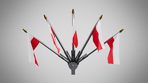 3D Wall Mount Flags 5 Of Poland model