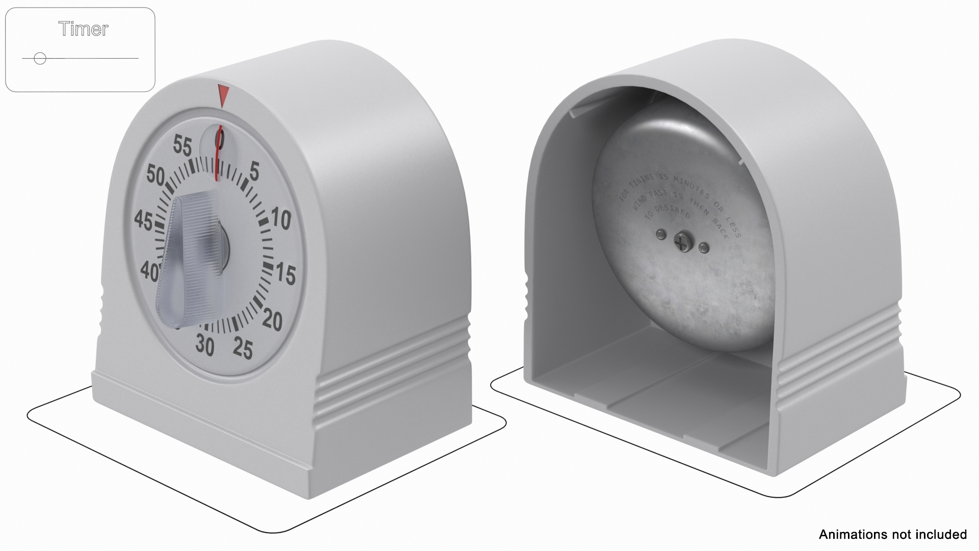 Minst periscoop Aan het water 3D classic mechanical kitchen timer - TurboSquid 1589107