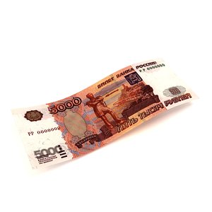 5000 Russian Roubles Banknote 3D model
