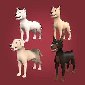 Cartoon Dog - Doberman - Pitbull - Labrador - German Shepherd - Boxer - Mastiff
