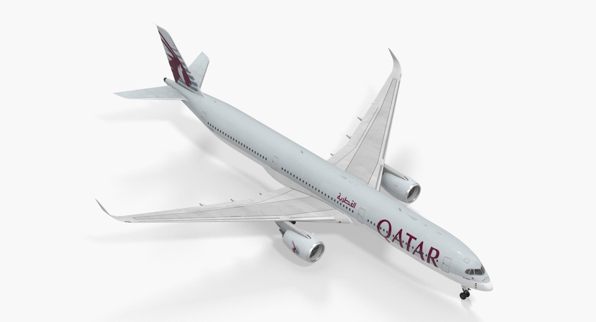 Airbus A350-1000 Qatar 3D model preview