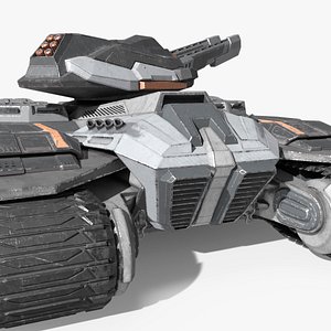 3D Futuristic Armored Tank Vehicle Rigged