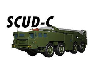 Low poly Hwasong-6  SCUD-C missile launcher model