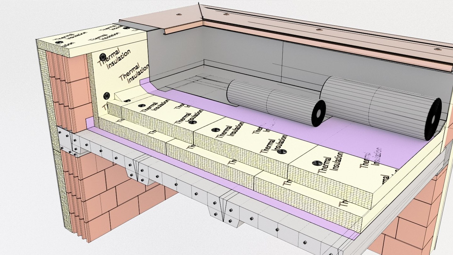 3D Thermal Insulation Concrete Roofing Model TurboSquid 1529169