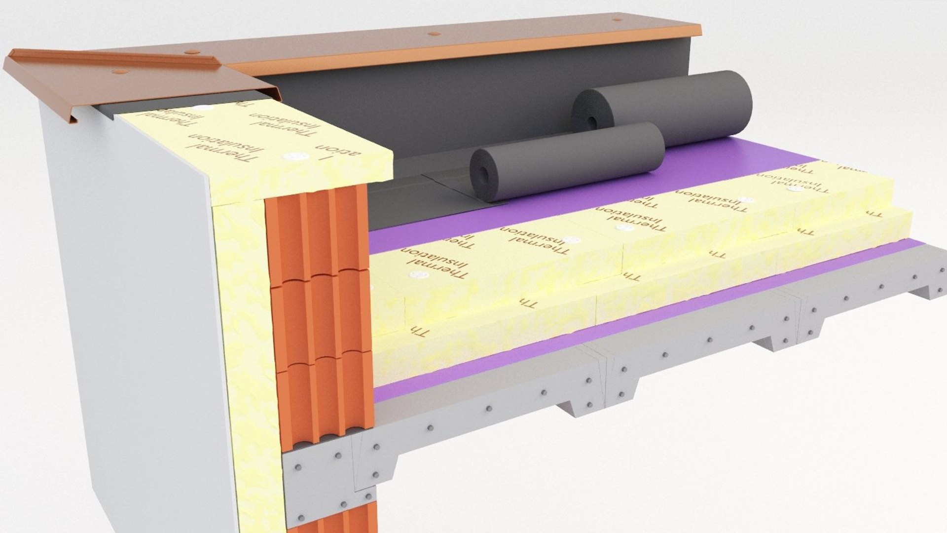 3D Thermal Insulation Concrete Roofing Model TurboSquid 1529169