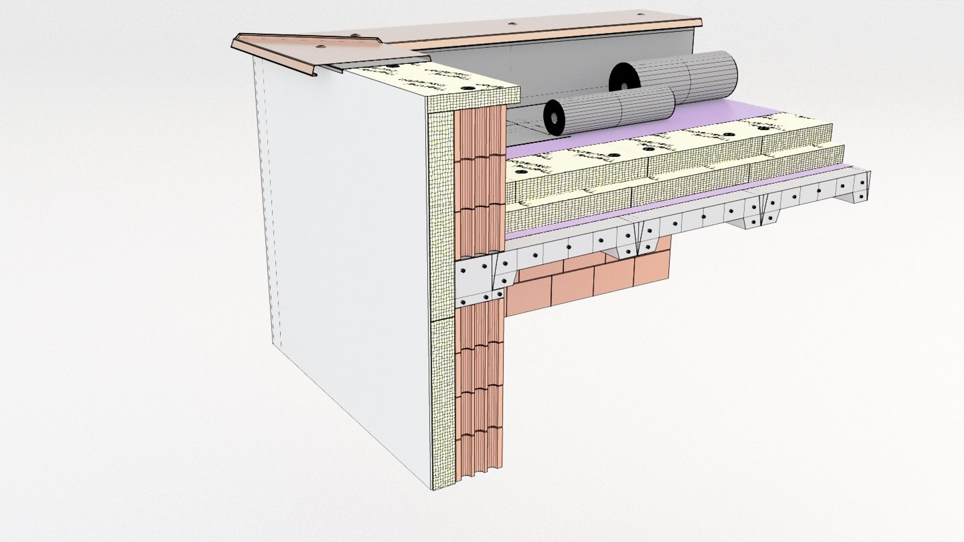 3D thermal insulation concrete roofing model - TurboSquid 1529169