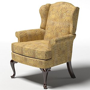 drexel upholstery randolph traditional wing chair armchair colonial style 18 century