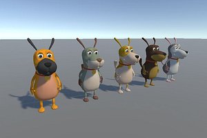 Cartoon Style Dog Low-poly 3D model