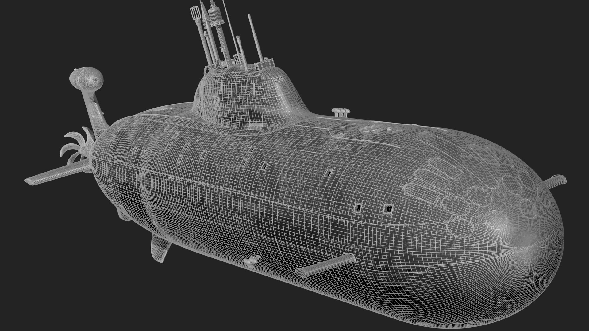 3d Model Russian Akula Class Submarine Turbosquid 2242703 1036