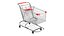 3D Detailed Red Metal Shopping Cart